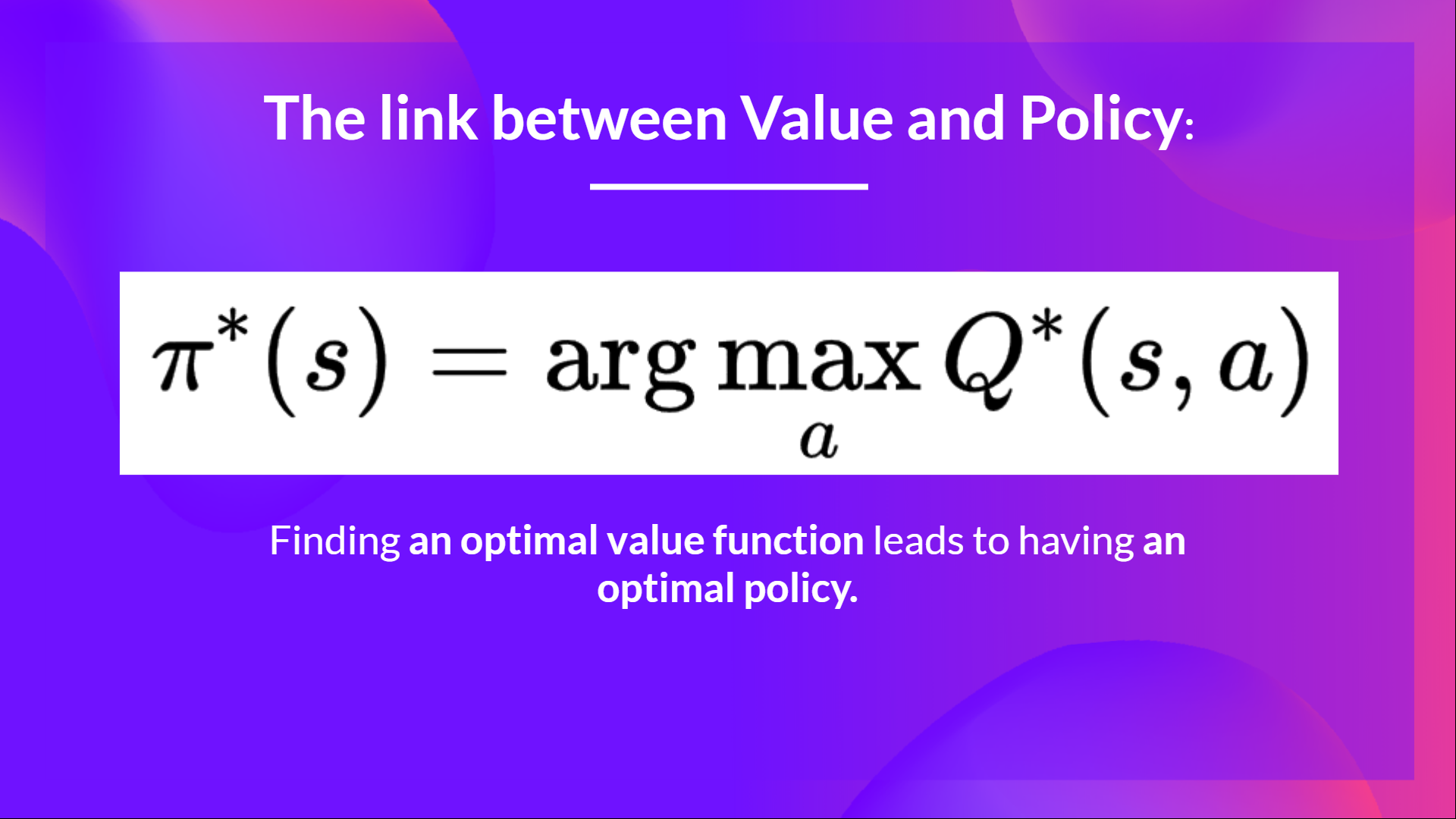 the link between value and policy